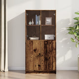 Highboard with Doors Old Wood 68x37x142 cm Engineered Wood 3318722