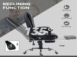 Office Chair with 6 Point Massage and Back Heat, PU Desk Chair with Footrest Adjustable Height and T3398P342234