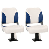 Foldable Boat Seat 2 Set Blue and White 41x36x48 cm 3284287