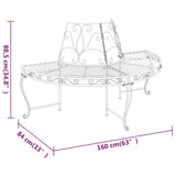 Tree Bench Black Steel Half Round Decorative Inlays 318824