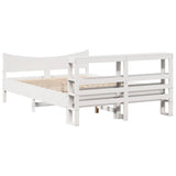 Bed Frame with Headboard White 140x190 cm Solid Wood Pine 3306316