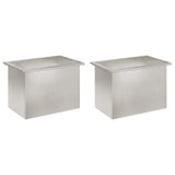 Garden Planter with LED 2 pcs Silver 40 x 60 x 40 cm 8008149