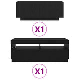 TV Cabinet Set 2 pcs Black 200 x 35 x 40 cm Engineered Wood 3333063