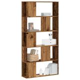 Bookcase 5-Tier Old Wood 80.5x23.5x162.5 cm Engineered Wood 852778