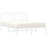 Metal Bed Frame without Mattress with Headboard White 135x190cm 373837