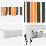 Retractable Awning Green and White 400 x 350 cm 3330843