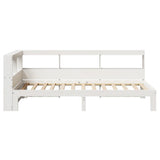 Bookcase Bed without Mattress White 100x200 cm Solid Wood Pine 3324389