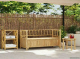 Garden Storage Bench 110 x 47 x 80 cm Bamboo Natural 42028075