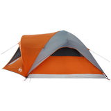 Family Tent Cabin 6-Person Grey and Orange Waterproof 94639