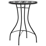 Mosaic Bistro Set Black and White Iron and Ceramic 3216354