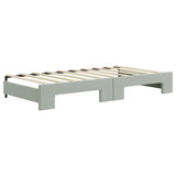 Daybed with Trundle&Drawers without Mattress Light Grey 90x190 cm 3197395