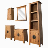 Bathroom Set 5 Pieces Solid Pinewood 275425