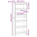Book Cabinet 2 pcs Black Oak 80 x 30 x 189.5 cm Engineered Wood 3403010