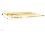 Manual Retractable Awning with LED 500x300 cm Yellow and White 3069783