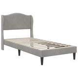 Bed Frame with Headboard Light Grey 90 x 190 cm Velvet 3415274