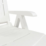 Sun Lounger White Plastic Standard Sun Lounger Size Foldable 364705