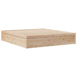 Bed Frame without Mattress 200x200 cm Solid Wood Pine 3282363