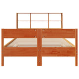 Bookcase Bed without Mattress Wax Brown 135x190cm Double Solid Wood Pine 3323004