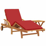Sun Lounger 2 pcs Red Solid Acacia Wood 3325183