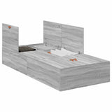 Storage Bed Frame Grey Sonoma 100 x 200 cm Engineered Wood 3335354