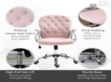 Office Chair, Swivel Desk Chair, Velvet Vanity Chair with Adjustable Height and Rolling Wheels for T3398P328192