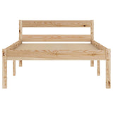 Bed Frame Natural Solid pine wood and plywood Single Durable 283191