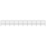 Garden Fence with Spear Top Steel 1781.5x200 cm Black 277757