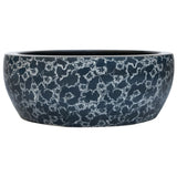 Countertop Basin Black and Blue Round 41x14 cm Ceramic 155065