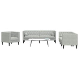 Living Room Couch 3 pcs Light Grey 194 x 74.5 x 70.5 cm Velvet 3385867