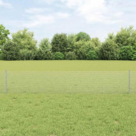 Fence with Posts Silver 0.4 x 25 m Steel 3336345