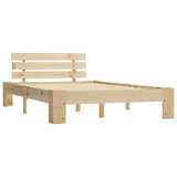 Bed Frame Natural Wood Solid Pine Wood, Plywood Slats Double 283163