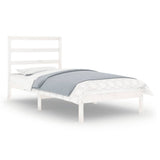 Bed Frame without Mattress White 90x190 cm Single Solid Wood 3104899