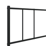 Metal Bed Frame without Mattress with Footboard Black 75x190cm 352488