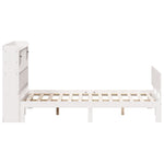 ZNTS Bookcase Bed without Mattress White 150x200 cm King Size Solid Wood Pine 3322695