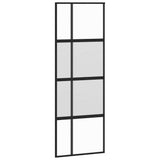Sliding Door with Hardware Set Black 76x205 cm Tempered Glass 3375978