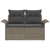Garden Sofa with Cushion Grey 141 x 62 x 69cm Poly Rattan 42006704