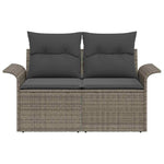 Garden Sofa with Cushion Grey 141 x 62 x 69cm Poly Rattan 42006694