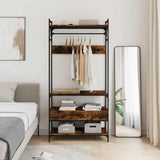 Wardrobe with Drawers Smoked Oak 89x39x184.5 cm Engineered Wood 838955