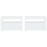 Bedside Cabinets 2 pcs with LEDs White 60x35x40 cm 3080734