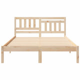 Bed Frame with Headboard Brown 140 x 190 cm Solid Pine Wood 872236