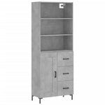Highboard Concrete Grey 69.5x34x180 cm Engineered Wood 3190025