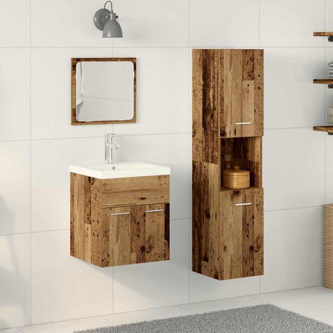 Bathroom Furniture Set 3 pcs Old Wood 41 x 38.5 x 46 cm 3332517