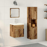 Bathroom Furniture Set with Door 4 pcs Old Wood Engineered Wood 3332570