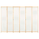 ZNTS 6-Panel Room Divider Cream 240x170x4 cm Fabric 248174