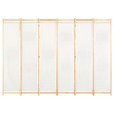 ZNTS 6-Panel Room Divider Cream 240x170x4 cm Fabric 248174