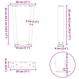 Coffee Table Legs V-Shape 2 pcs White 28x cm Steel 4012621