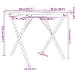 ZNTS Dining Table X-Frame 90x90x75.5 cm Solid Wood Pine and Steel 3282762