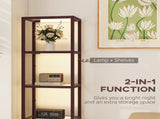 LED Floor Lamp with Glass Shelves, 4 Layers Dimmable Tall Standing Lamp, Modern Column Shelf Floor T3398P376730