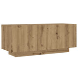 TV Cabinet with LED Lights Artisan Oak 260x35x40 cm Engineered Wood 3329168