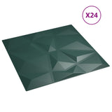 Wall Panels 24 pcs Green 50x50 cm XPS 6 m Diamond 356929